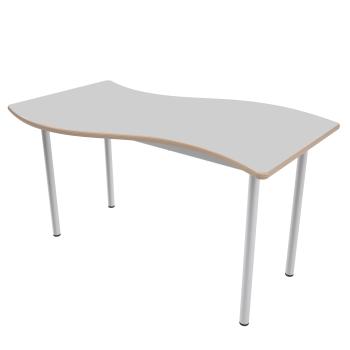 MILA Tisch 3 HPL, wellenförmig gross, Tischhöhe 58 cm - HPL grau